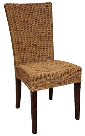 kreatives Wohnen Esszimmer Stuhl Rattanstuhl Wintergarten Korbstuhl Cardine Cabana braun ohne Sitzkissen, Holz, Extra breit
