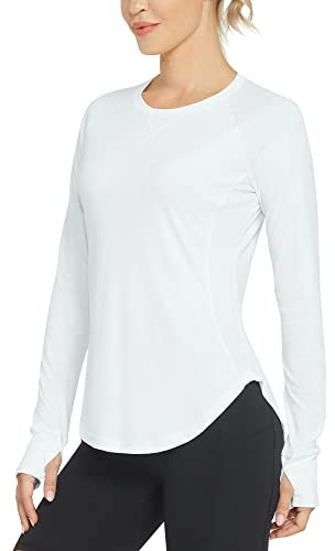 G4Free Camisas de manga larga para mujer, protección solar UPF 50+, camiseta SPF de secado rápido, senderismo, entrenamiento, al aire libre, Blanco, XX-Large