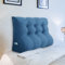 Johnear Rückenkissen Lendenkissen für Sofa Bett Rückenlehne Groß Leinen Bücherkissen Lesekissen Hohe Kopfteil zweireihig Kopfkissen Wandkissen Beinkissen (blau，100 x 26 x 55cm)