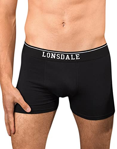 Lonsdale Herren Boxershorts Doppelpack Oxfordshire Black/Black M