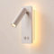 MeanyeeWand-Leselampe led Bett Kopfteil Lichter mit zwei getrennten Schaltern/Verstellbarer Arm/ 3W Lesen + 6W Hintergrundlicht/Matt Weiß fertig/MY-WN298W