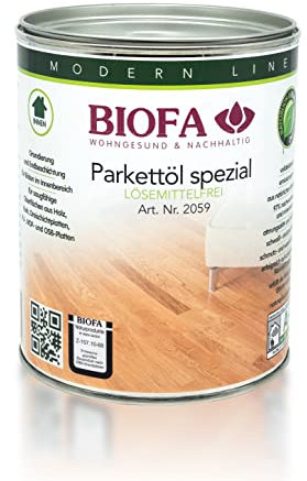 BIOFA Parkettöl spezial lösemittelfrei Fußbodenöl farblos 2059 1,00L