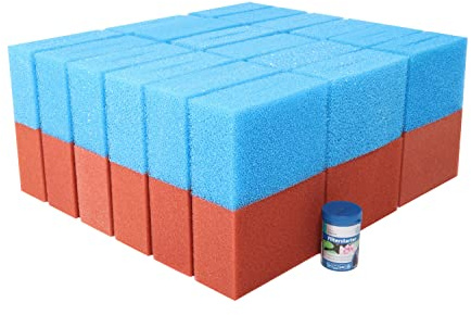 Wacredo Ersatzschwamm Set + Filterstarter für Teichfilter Oase Biotec 36 | Komplettset für Oase Teichfilter Biotec 36, bestehend aus Schwamm-Set + Oase Filterstarter