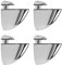 Verstellbare Glasregalhalterung, Qikuver 4 Pcs Glasregalhalterung, Verstellbare Regalhalterung, Wandhalterung für Glasregale, Glasklemme, für 2-23 mm Dicke Regale (Silber B)