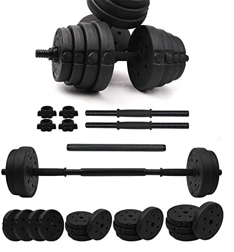Haltère réglable, Kit Haltères Musculation 20KG, avec Barre d’Extension supplémentaire, pour Adaptés au Fitness à Domicile et à la Musculation,Noir
