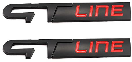 GT Line Emblem 3D Metall Abzeichen Auto Aufkleber Kotflügel Seite Auto Kofferraum Dekoration (Schwarz)