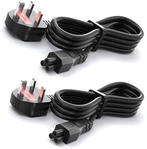 (2 Pack) CYD 4FT Laptop Power Supply Cable, 3 Prong AC Power Cord made for Notebook Computer, LG LCD LED Smart TV, Monitor, Epson Printer Power Cable (IEC-60320 C5 to NEMA 5-15P)