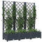 Kavolet Jardinière avec treillis, treillis de jardin, plate-bande surélevée avec treillis, bac à fleurs tuteur, 3 pots de fleurs, bac à plantes, 120 x 40 x 121,5 cm PP