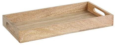 Casa Moro Holz-Tablett HT400 42x22 cm (L/B) rechteckig mit Griff | Boho Chic Serviertablett aus Massivholz Mango Dekotablett Servierplatte Betttablett Frühstückstablett
