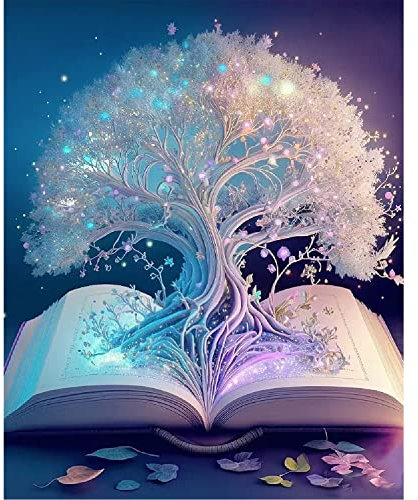 ZephyrHome Baum des Lebens Diamond Painting Set, Diamant Painting Bilder Kinder Erwachsene, Diamond Painting Kleine Bilder Buch Diamond Painting Baum für Heimdekor 30x40 cm