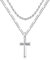 Kreuz Kette Herren, Goldkette Kreuz Kette Damen Herren Frauen 18k Gold Doppel Ketten Rope Kette Figarokette Christentum Scmuck Taufe Geschenk Junge Frauen Mädchen