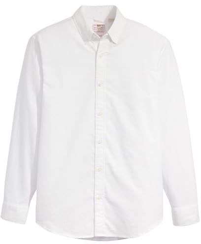 Levi's Men's Authentic Button Down Woven Shirts, Bright White, L