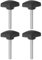 sourcing map 4pcs Tee Wing Knobs Thumb Screws M6 x 45mm Standard Male Thread Plastic T Knobs Handles Hand Clamping Thumbscrew, Black