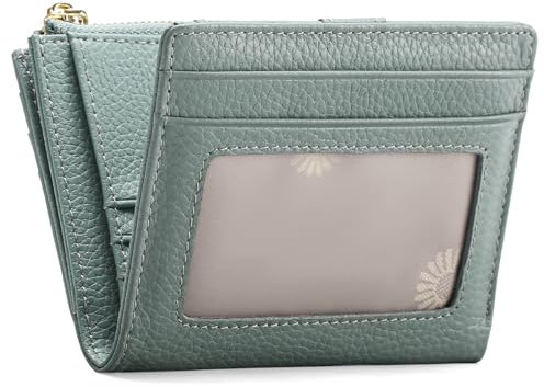 FALAN MULE Geldbörse Damen klein Echtes Leder mit RFID-Schutz, kleines Portemonnaie, Mini Kurzer Geldbeutel Frauen mit Zipper Brieftasche