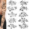 Temporäre Tattoos für Frauen, Extra große florale temporäre Tattoo, exquisite und sexy temporäre Tattoos, Frauen Arme Tattoo, Oberschenkel und Rücken Rose gefälschte Tattooärmel (Ser 3)