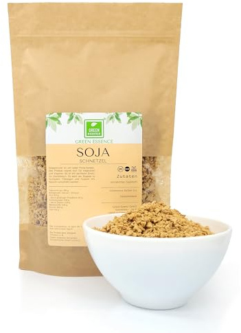 Soja Schnetzel 500g Hackfleisch Soya Hack Sojagranulat von Green Essence | Alternative zu Fleisch, Vielseitiger Soja Hack, Soya Fleischersatz, Sojagranulat, Sojahackfleisch, für Vegan Bolognese, 500 g