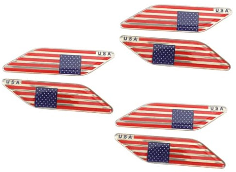 PACKOVE 3 Paare Amerikanische Flagge Auto Aufkleber Flaggenaufkleber Für Autos Magnetische Autoaufkleber Patriotische Autoaufkleber Lkw Aluminiumlegierung Zinklegierung Vereinigte Staaten