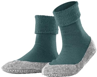 FALKE Damen Stoppersocken Cosyshoe W Hp Wolle rutschhemmende Noppen 1 Paar, Grün Neptun 7476, 39/40 EU