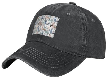 BREAUX Flammen Kaktus Baseball Cap, Mode Druck Einstellbare Baseballkappe, Erwachsene Casual Cap, Washed Cowboyhut, Schwarz , One size