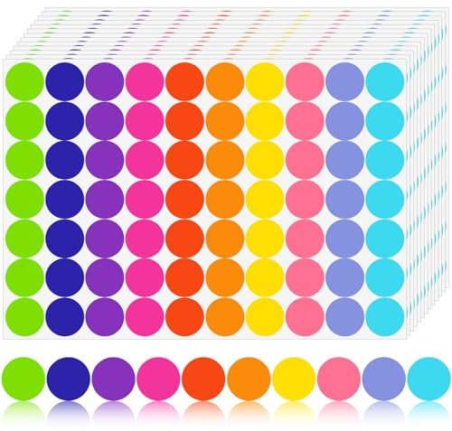 2800 Stück 10 Farben Klebepunkte Bunt 20mm Punkt Aufkleber Markierungspunkte Runde Aufkleber Bunte Klebepunkte Glue Dots Farbige Klebepunkte Etiketten Selbstklebende für Kalender Büro Schule