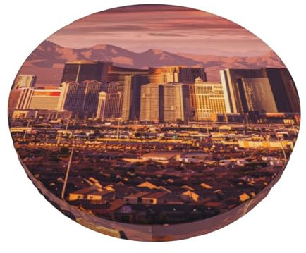 FROON Las Vegas Sonnenuntergang runder Barhocker-Kissenbezug – stilvoller und bequemer Samtbezug für Ihren Barhocker
