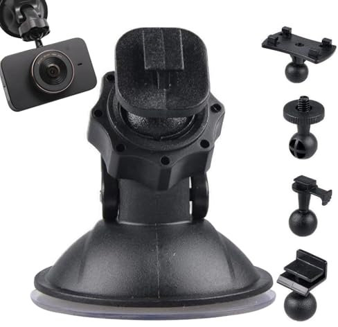 Dashboard Cam Mount,Suction Cup Mount for Camera with 5 Adapters | Multifunctional Car Accessories, Versatile Suction Mount for Vlog Record, All Cars, Car Dashboard