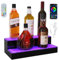 ClarityCraze LED-beleuchtetes Regal für Likörflaschen, 2 Ebenen, 40,6 cm, Bar-Flaschen-Display mit Fernbedienung und App-Steuerung für Zuhause, Bar, Party, Whiskey, Wein, Kaffee, Sirup, Wasserflasche