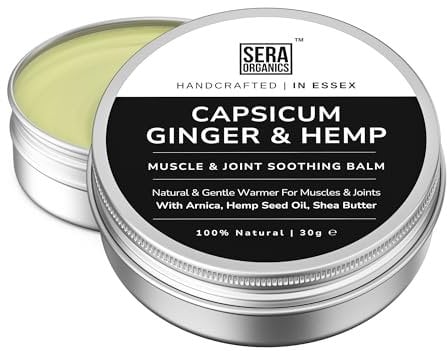 Capsicum & Ginger Warming Cream – Hemp, Arnica & Black Pepper | Muscle & Joint Soother | Natural Heat Rub for Stiffness & Recovery | Handcrafted in The UK by Sera Organics (30g)