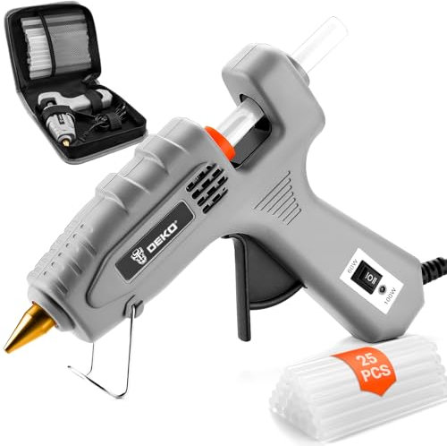 Mini Hot Glue Gun Kit: DEKO 60/100w Dual Power Hot Glue Gun Fast for Crafting,Small Glue Gun with 25 Glue Sticks for School Kids Hobby DIY Arts Card Sealing Glass Fabric Metal Wood Plastic Home Repair