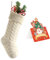 meioro Weihnachtsstrümpfe mit Grußkarte, 46cm/18in Große Größe Kabel Strick Weihnachtsstrümpfe, Kamin Hängende Weihnachtsstrümpfe für Urlaub Familie Party Festival Dekorationen (Weiß, 1 Pack)