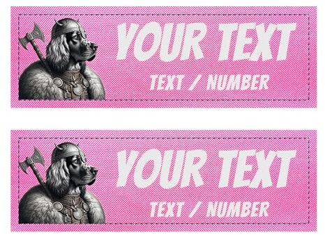 2 personalisierbare Etiketten für taktisches Hundegeschirr – 2 selbstklebende Patches, kompatibel mit Julius, OneTigris, Rabbitgoo... Original-Sicherheitszubehör (Rosa, 11 x 3 cm)