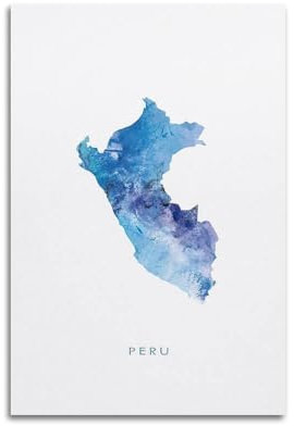 Reisekarten-Poster, Peru, Südamerika, dekoratives Gemälde, Leinwand, Wandposter und Kunstdruck, moderne Familienschlafzimmer-Dekoration, Poster, 30 x 45 cm