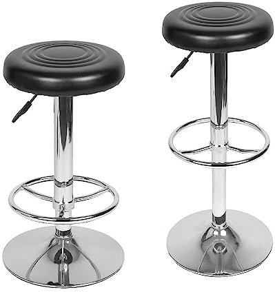 Mingone Barhocker 2er Set Barstuhl 360° Drehbar Hocker mit Gepolsterte Sitzfläche Arbeitshocker Bürohocker Verstellbarer Sitzhocker für Bar Bistro Café Küche, Schwarz