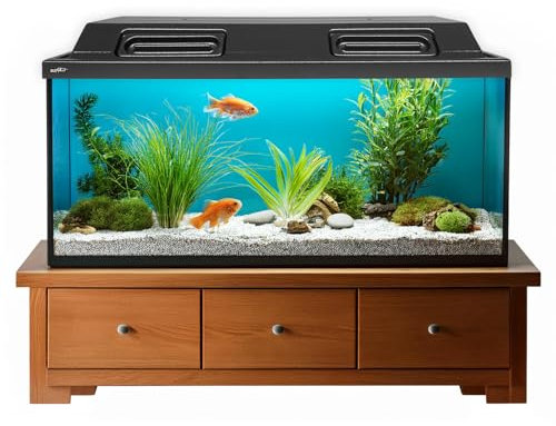 ZooPaul Cubierta para acuario de 80 x 35 cm, con 2 luces LED T8, 9 W, tapa de terrario