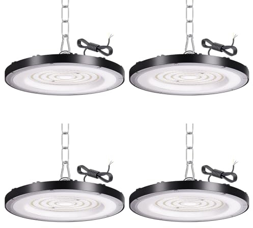 JINABLOSSY UFO LED High Bay Light, 100 W, 6000 K blanc froid UFO, lampe d'atelier, projecteur de salle 10 000 lm, étanche IP65, lampe industrielle, lumière haute baie pour usines, garage, entrepôt