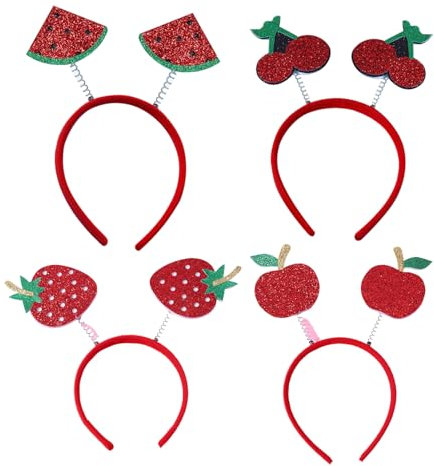 4 Morceaux De Bandeau De Fruits, Bandeaux Créatifs Et Amusants, Accessoires De Cheveux Mignons, Accessoires Photo Et Fournitures De Pansement De Fête.