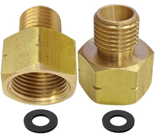 2 adattatori A gas GPL in ottone, connettore IG 3/8 x AG 1/4 lks, Connettore per fornelli, Adattatore per bombole di gas, Adattatore per gpl, Adattatore per bombole del gas