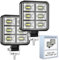 Fari led trattore 4x4 12v 2 pezzi alluminio abs 18 led 6500K 8.4 cm 3.34 IP65 massima luminosita