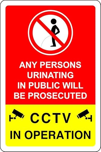 Any person urinating in public will be prosecuted - no sailing, deep water, slippery - High tack self-adhesive sticker (300mm x 200mm) Viewing Distance within 7m.