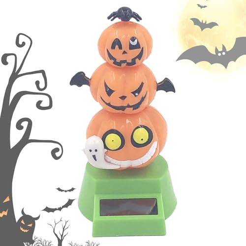 Solar Wackel-Figuren - Auto Wackelköpfe Halloween Spielzeug-Figuren,Gruselige Wackel Dekoration, Auto Innenraum Saisonale Partygaben für Männer, Frauen, Erwachsene, Kinder, Freunde und Familie
