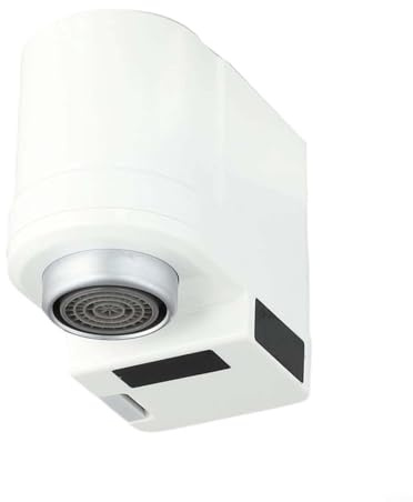 Jotekonoby Adaptateur de robinet à capteur infrarouge sans contact avec double induction IPX6 en plastique et acier inoxydable 60 x 34 x 49 mm Blanc