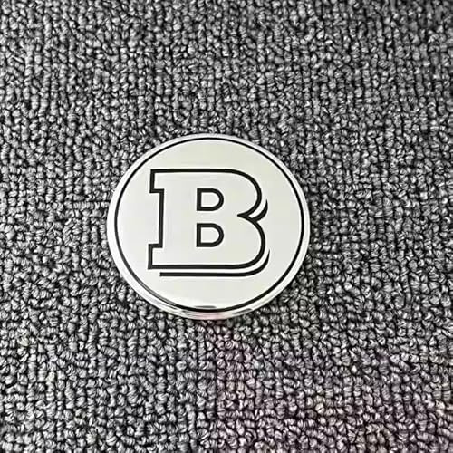 YIFANFENGSHUN 4 Stück Auto Nabendeckel Aufkleber für Smart Brabus, Wasserdicht Staubdicht Rostfrei Auto-Radnabenkappen Auto-Styling-Zubehör,75mm-B