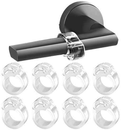 Door Handle Protectors, 8 PCS Door Handle Bumpers Guards Transparent Door Stopper Wall Protectors to Buffer Walls and Stop Wall Damage, No Drilling