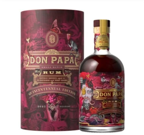 Don Papa Quincentennial Port Cask Rum 0,7L (50% Vol.) – Limited Edition von den Philippinen – Portwein Fassreifung – Premium Rum in Geschenkverpackung