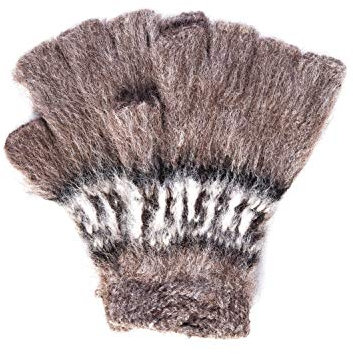Tumia LAC 100% Alpaka Fingerlose Handschuhe - Handgefertigt in Bolivien - Hellbraun