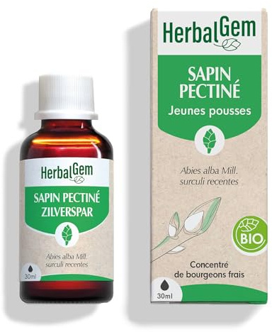 HerbalGem Macérât-Mère Sapin Pectiné Bio 30 ml | Équilibre l'apport minéral de l'ossature et soutient les défenses naturelles. Vegan. Extrait de bourgeon frais.
