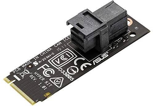 ASUS Hyper Kit m.2 to Mini SAS HD Adapter, 90MC03F0-M0EAY0, Schwarz, One Size