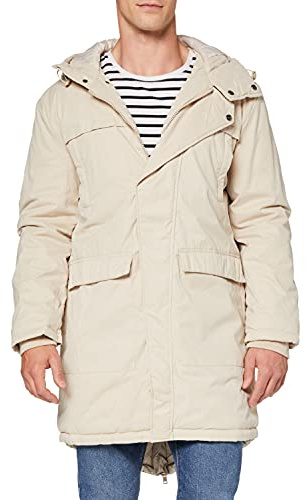 Urban Classics TB1461 Herren Parka Jacke, Cotton Peached Canvas Parka , Gr. Medium (Herstellergröße: Medium), Elfenbein (sand 208)