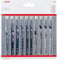 Bosch 10-Piece Jigsaw Blades Set (for Wood, Professional accessories for Jigsaws with T-Shank)