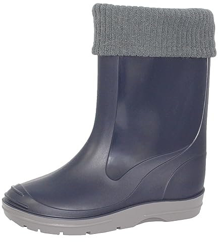Beck Basic 860, Stivali Da Pioggia Con Fodera Rimovibile Unisex Bambini E Ragazzi, Blu (Blue), 35 EU